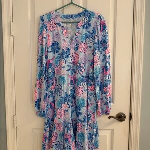 Lilly Pulitzer Blue and Pink Swirl Dress